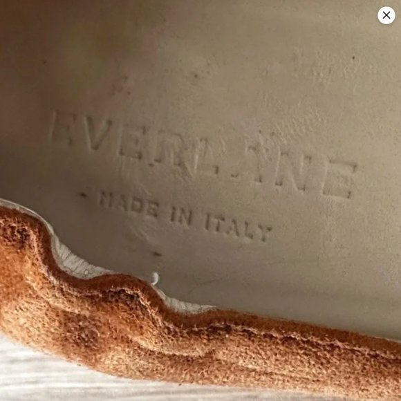 EVERLANE The Italian Leather Day Heel Almond Suede SZ 7 - Picture 15 of 16